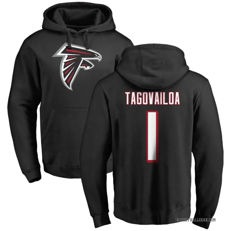 Tua Tagovailoa Men's Black Atlanta Falcons Pro Line Logo Pullover Hoodie