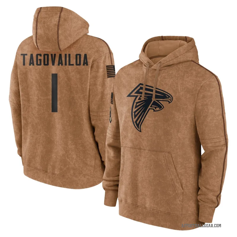 Tua Tagovailoa Men's Brown Atlanta Falcons 2023 Salute To Service Club Pullover Hoodie