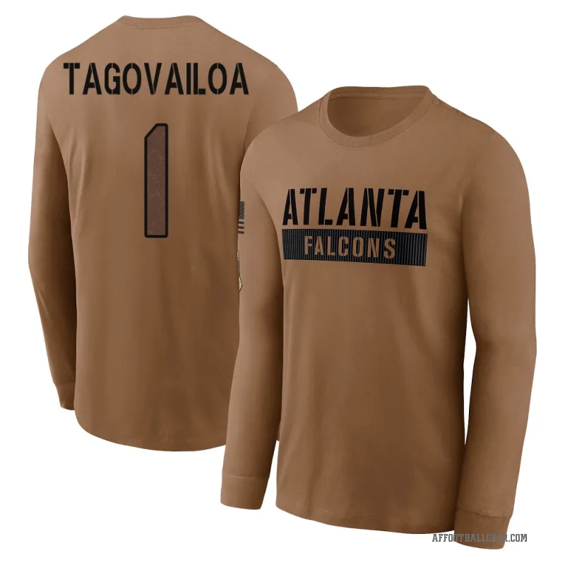 Tua Tagovailoa Men's Brown Atlanta Falcons 2023 Salute To Service Long Sleeve T-Shirt