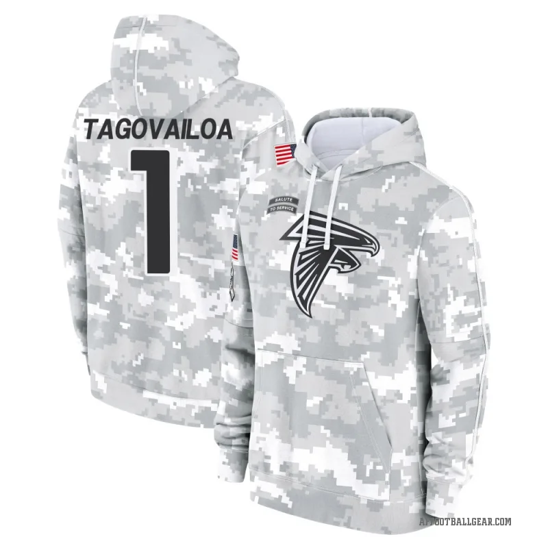 Tua Tagovailoa Men's Camo Atlanta Falcons Arctic 2024 Salute to Service Club Fleece Pullover Hoodie