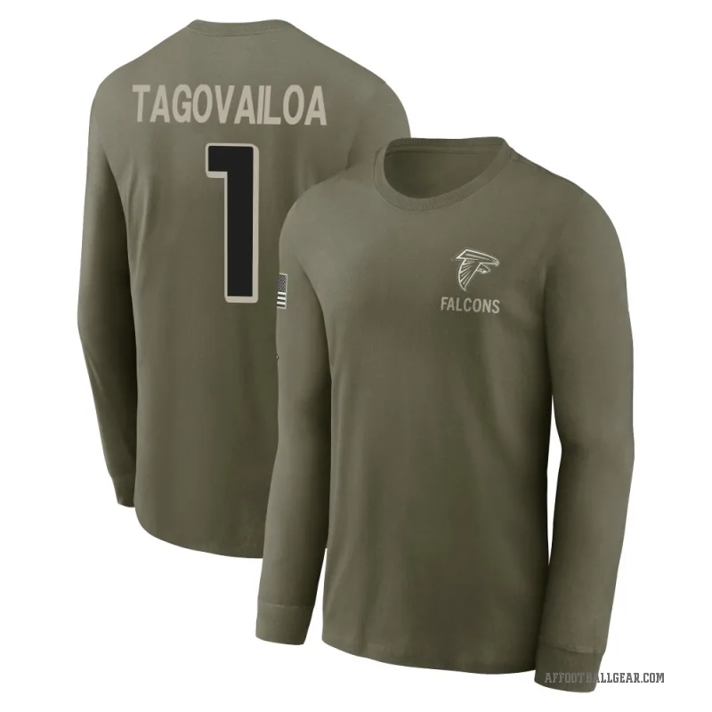 Tua Tagovailoa Men's Olive Atlanta Falcons 2025 Salute to Service Sideline Long Sleeve T-Shirt