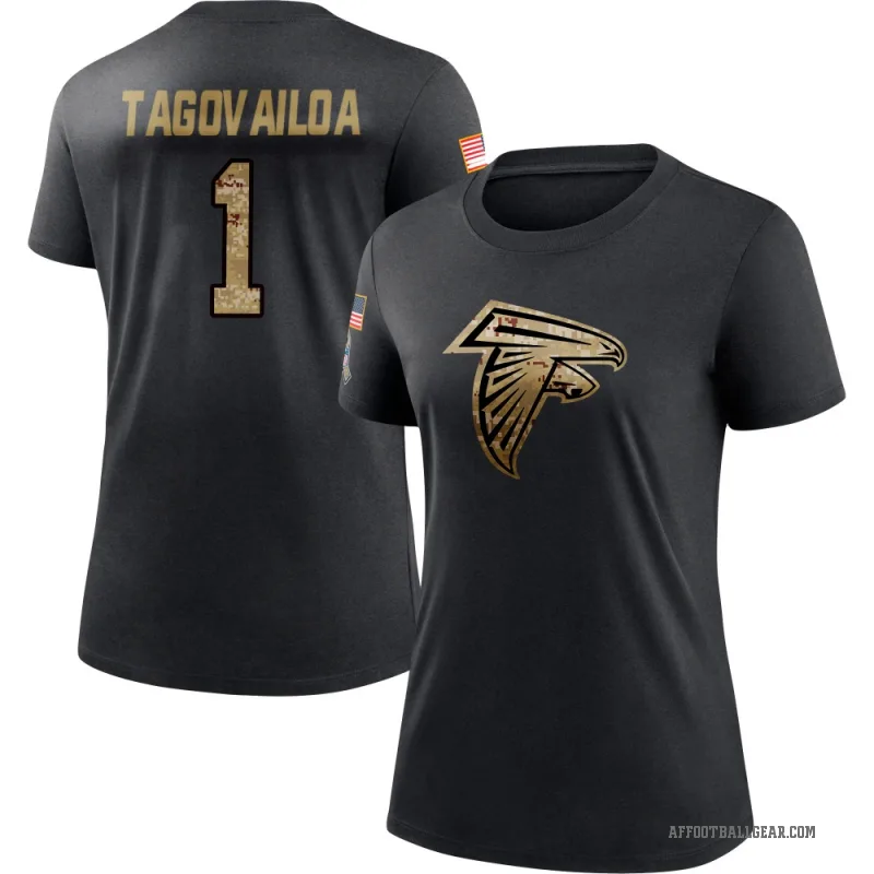 Tua Tagovailoa Women's Black Atlanta Falcons 2020 Salute To Service Performance T-Shirt