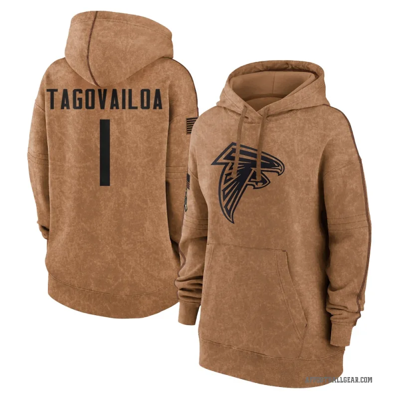 Tua Tagovailoa Women's Brown Atlanta Falcons 2023 Salute To Service Pullover Hoodie