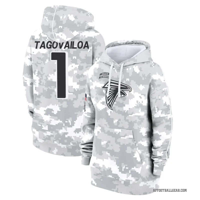 Tua Tagovailoa Women's Camo Atlanta Falcons Arctic 2024 Salute to Service Club Fleece Pullover Hoodie