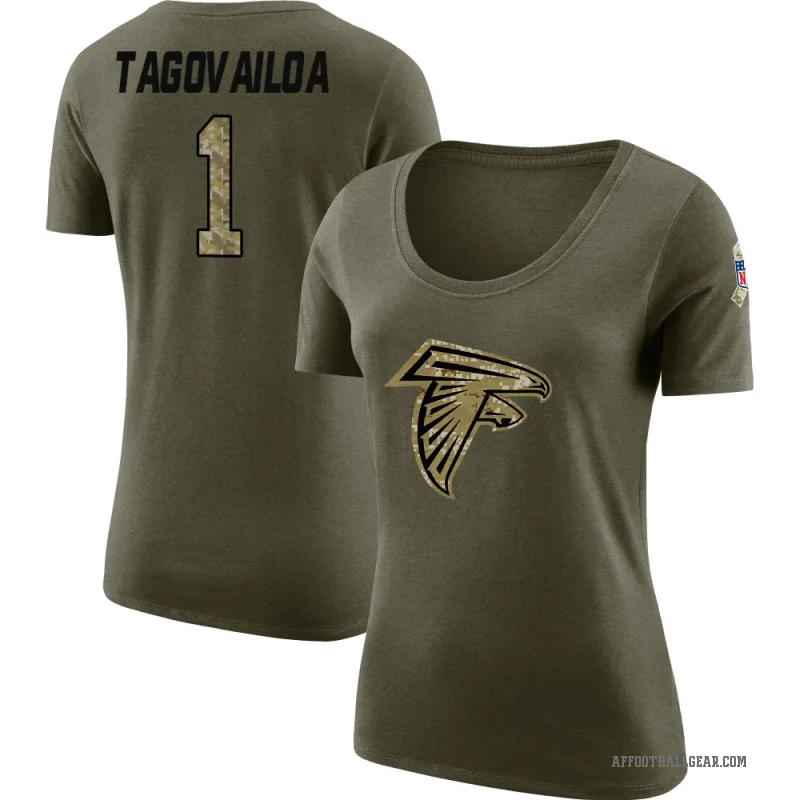 Tua Tagovailoa Women's Olive Atlanta Falcons Salute to Service Scoop Neck T-Shirt
