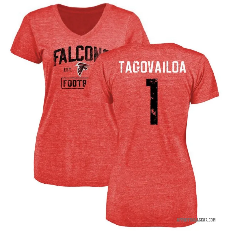 Tua Tagovailoa Women's Red Atlanta Falcons Distressed T-Shirt -