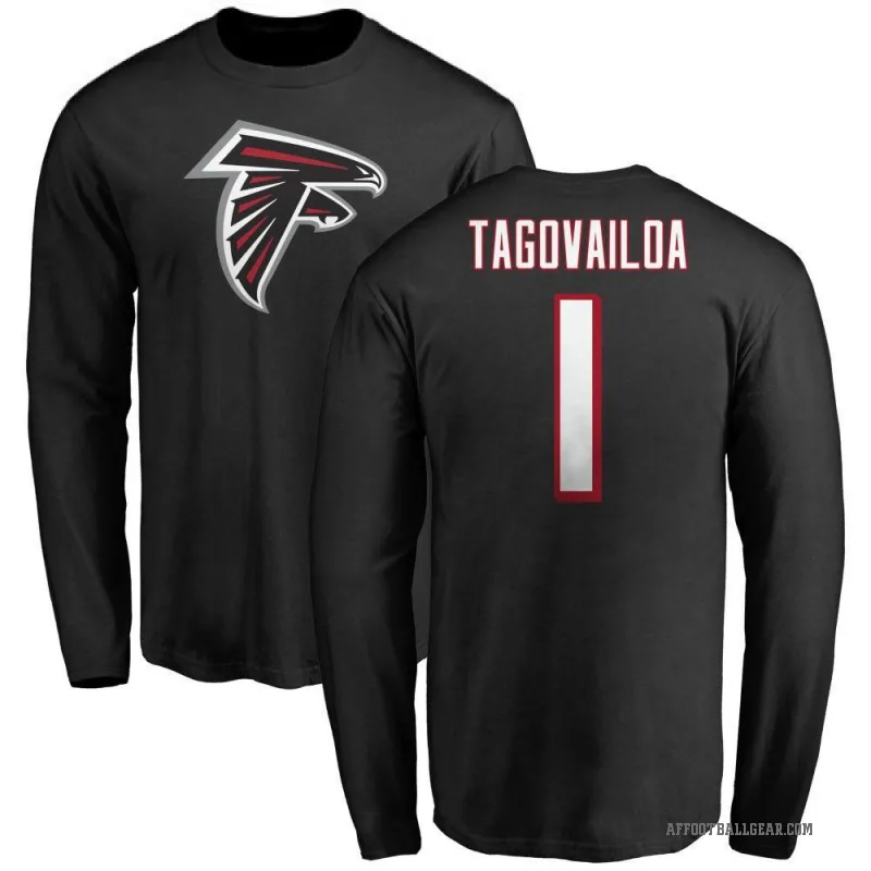 Tua Tagovailoa Youth Black Atlanta Falcons Logo Long Sleeve T-Shirt -