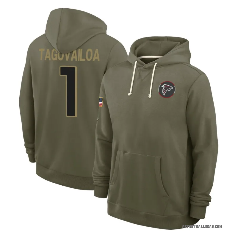 Tua Tagovailoa Youth Olive Atlanta Falcons 2025 Salute to Service Hoodie