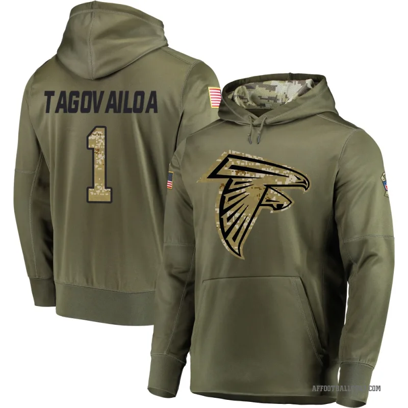 Tua Tagovailoa Youth Olive Atlanta Falcons Salute to Service Pullover Hoodie