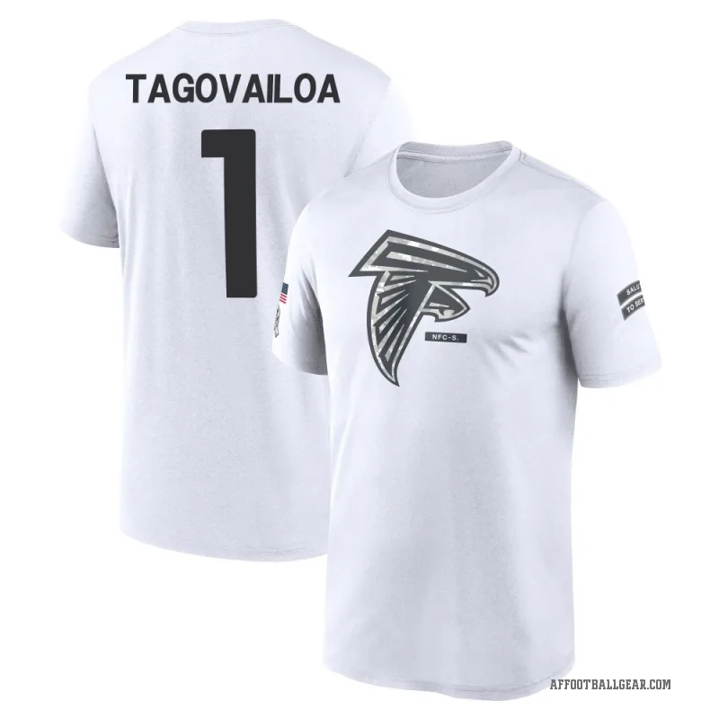 Tua Tagovailoa Youth White Atlanta Falcons 2024 Salute to Service Performance T-Shirt