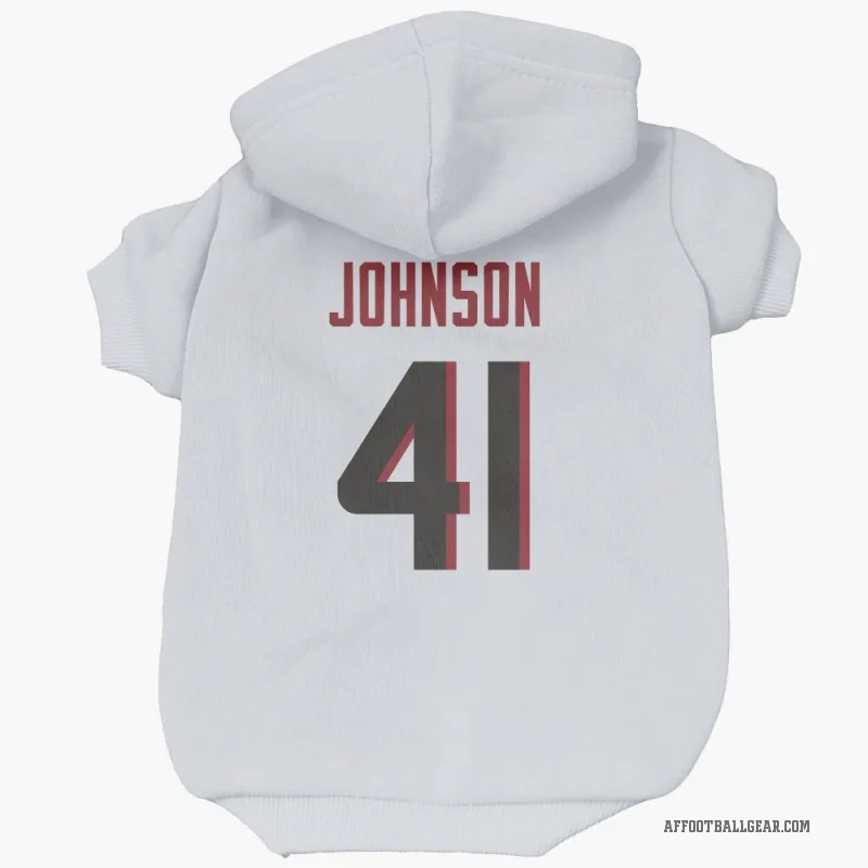 Tysheem Johnson  White Atlanta Falcons  Cat & Dog Pet Hoodie