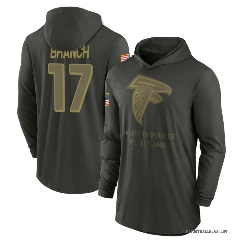 Zachariah Branch Men's Green Atlanta Falcons Forest/ 2025 Salute to Service Sideline Lightweight Hooded Pullover Long Sleeve T-S