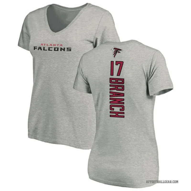 Zachariah Branch Women's Ash Atlanta Falcons Backer V-Neck T-Shirt -