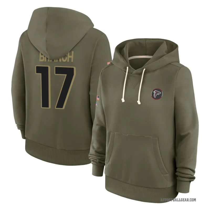 Zachariah Branch Women's Olive Atlanta Falcons 2025 Salute to Service Hoodie