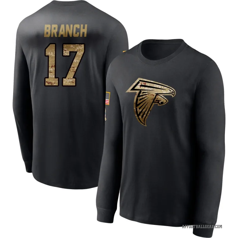 Zachariah Branch Youth Black Atlanta Falcons 2020 Salute To Service Sideline Performance Long Sleeve T-Shirt